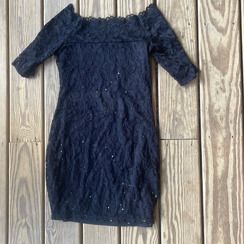 S Siteluoyg Black Lace Dress